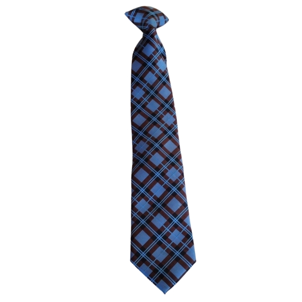 Cherokee Boys Formal Necktie 14 "‎ Long Blue and Brown Size M 8/12 years